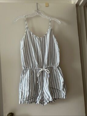 LOFT Striped Linen Romper
